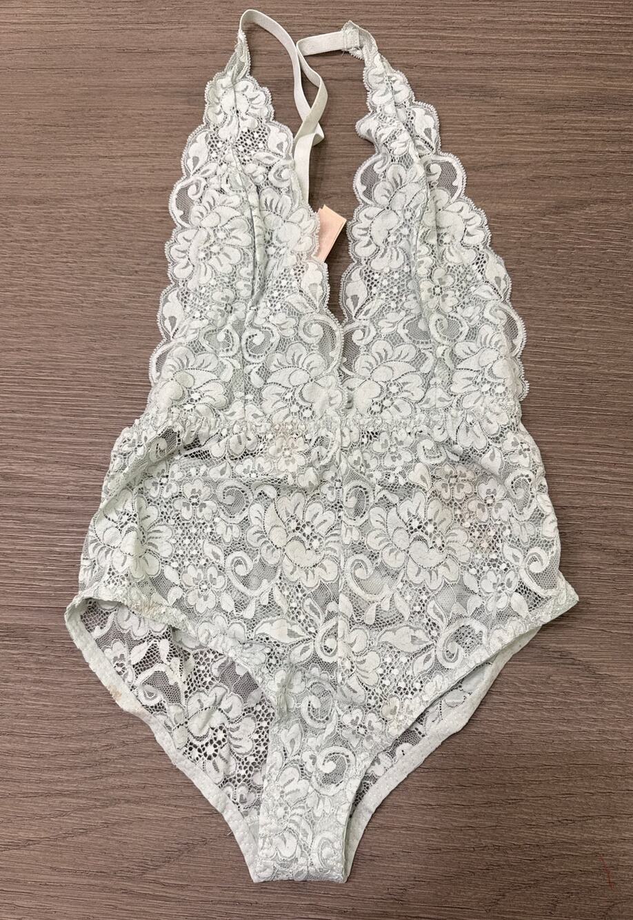Comin' In HAHt Lace Bodysuit, Something Blue, XS, NWT